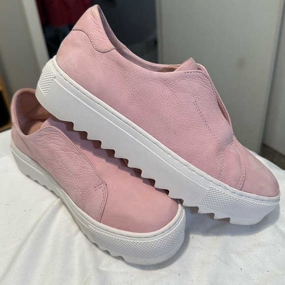 Like new J Slides NYC leather slip on platform sneaker shoes 6.5 pink white NWT - Picture 15 of 16